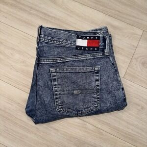 Tommy Hilfiger Jeans Y2K Relaxed‎ Fit 36 x 31 Men's Acid Blue Wash Preppy Jeans